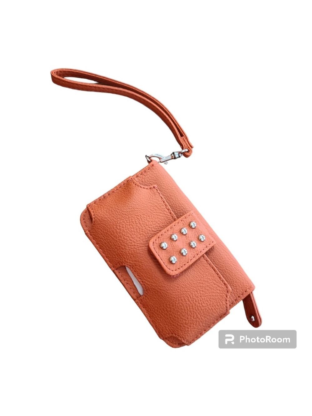 Faux Leather Wristlet Wallet with Zipper Closure
